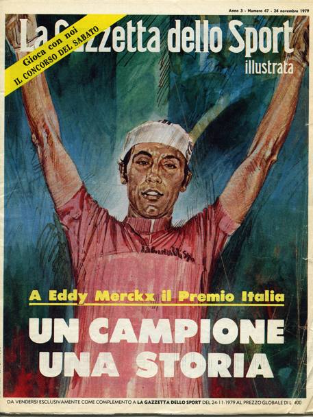 Eddy Merckx nasce a Meensel-Kiezegem, nella regione del Brabante Fiammingo. Conquista la sua prima vittoria l&#39;1 maggio 1962 in una gara disputatasi ad Hal dopo la quale decide di lasciare gli studi e dedicarsi interamente alla bicicletta. Da quel momento inizia una folgorante carriera nel corso della quale totalizza 525 vittorie su strada tra cui: un Campionato del mondo tra i dilettanti, tre tra i professionisti, 32 classiche in linea, 18 corse a tappe (di cui 5 Giri d&#39;Italia e 5 Tour de France). Merckx si ritira dalle competizioni il 18 maggio 1978. Due anni dopo fonda un&#39;impresa per la costruzione di biciclette. Nel 1986 diviene Commissario tecnico della Nazionale ciclistica del Belgio, ricoprendo il ruolo sino al 1996. (Rcs Quotidiani)